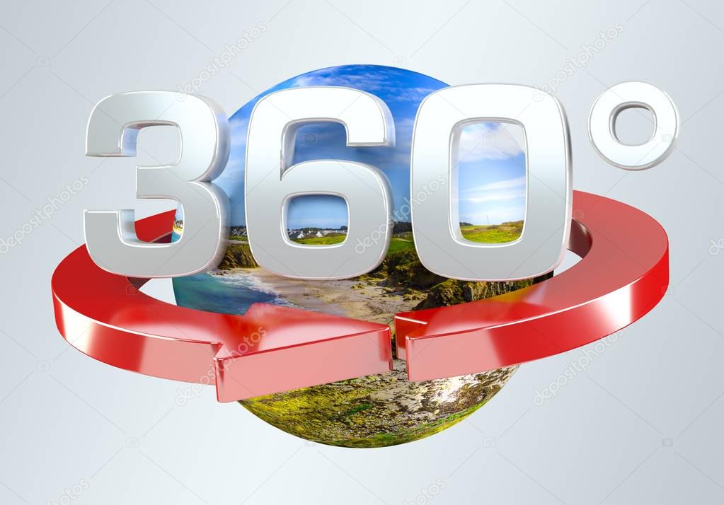 360 degree 3D render icon