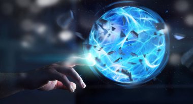 Süper kahraman bir güç topu eliyle oluşturma