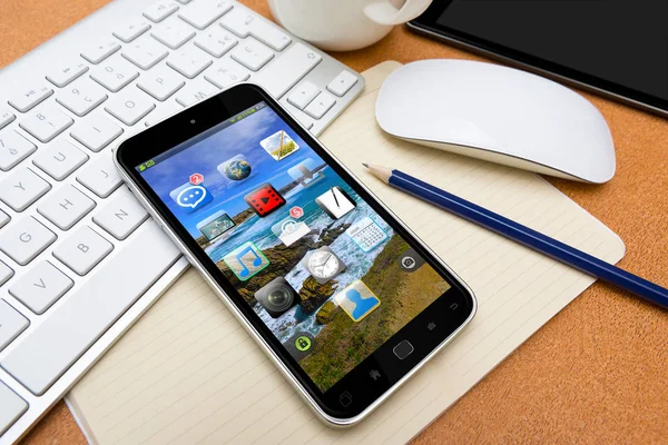 Bir Resepsiyon 3d render modern cep telefonu