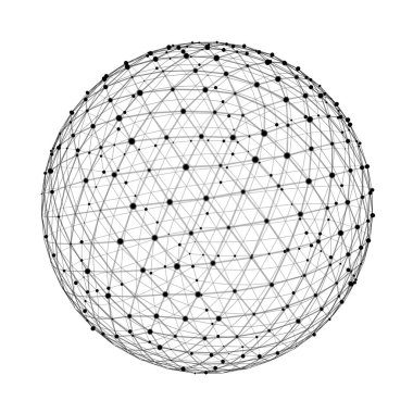Özet Bağlantı web küre nokta ve çizgiler 3d render ile