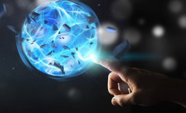 Süper kahraman bir güç topu eliyle oluşturma