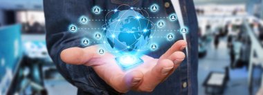 Sosyal ağ kullanarak iş adamı