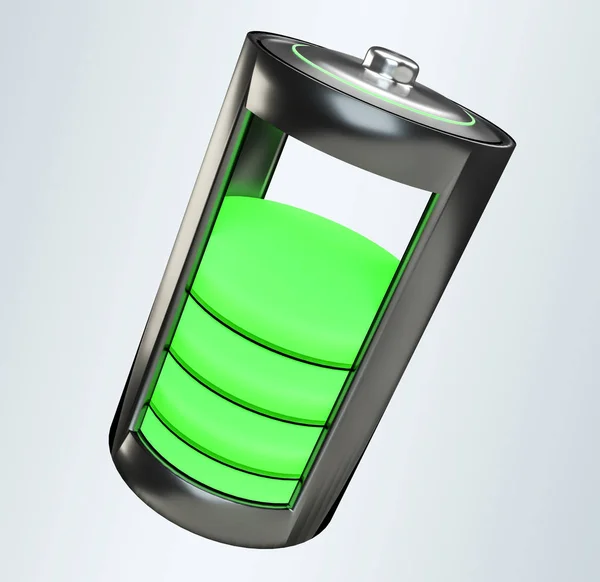 3 d レンダリング緑電池 — ストック写真