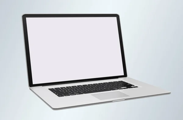 Laptop metálico moderno no fundo branco 3D renderização — Fotografia de Stock