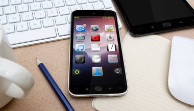 Bir Resepsiyon 3d render modern cep telefonu