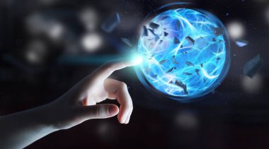 Süper kahraman bir güç topu eliyle oluşturma