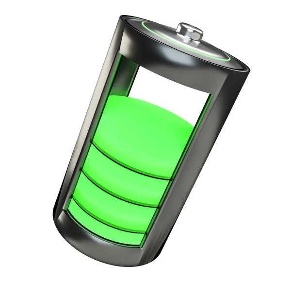 3D rendere la batteria verde — Foto Stock