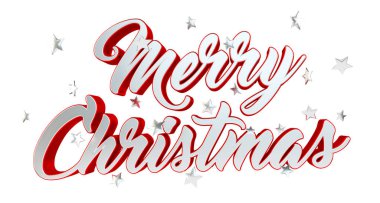 Parlak Noel mesajı 3d render yüzen