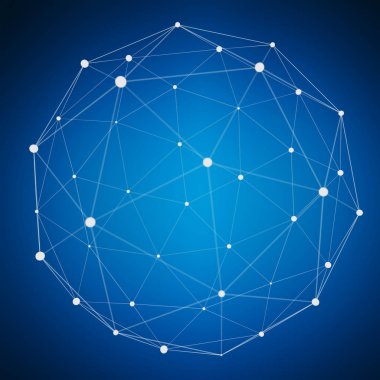 Özet Bağlantı web küre nokta ve çizgiler 3d render ile