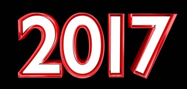 3D render 2017 yeni yıl arifesi illüstrasyon