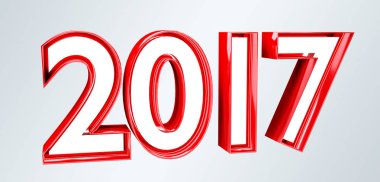 3D render 2017 yeni yıl arifesi illüstrasyon