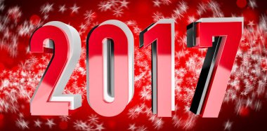 3D Render kırmızı siyah ve gümüş 2017 yeni yıl arifesi illüstrasyon