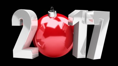 3D render 2017 yeni yıl arifesi illüstrasyon