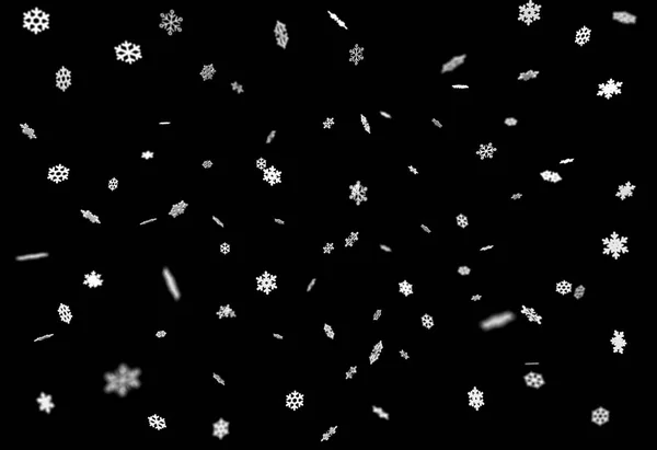 Falling silver 3D render snowflakes — Stock Photo, Image