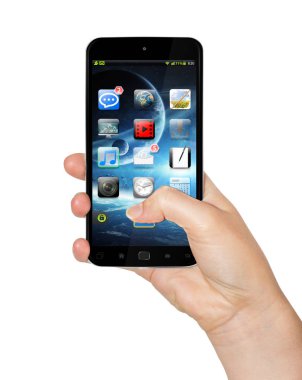 El ile hareket eden telefon 3d render