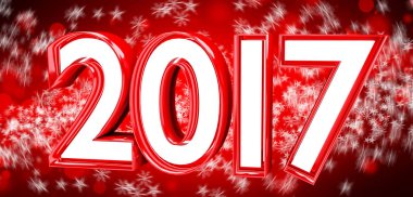 3D render 2017 yeni yıl arifesi illüstrasyon