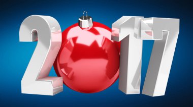 3D render 2017 yeni yıl arifesi illüstrasyon