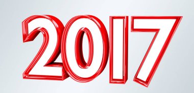 3D render 2017 yeni yıl arifesi illüstrasyon