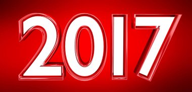 3D render 2017 yeni yıl arifesi illüstrasyon