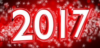 3D render 2017 yeni yıl arifesi illüstrasyon