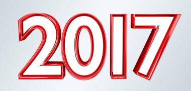 3D render 2017 yeni yıl arifesi illüstrasyon