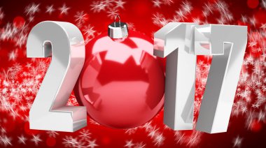 3D render 2017 yeni yıl arifesi illüstrasyon