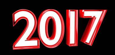 3D render 2017 yeni yıl arifesi illüstrasyon