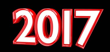 3D render 2017 yeni yıl arifesi illüstrasyon