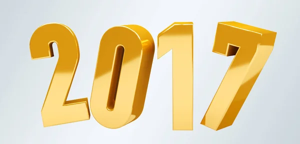 3D rendering gold 2017 new year eve illustration — Stock Photo, Image