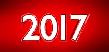 3D render 2017 yeni yıl arifesi illüstrasyon