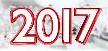 3D render 2017 yeni yıl arifesi illüstrasyon