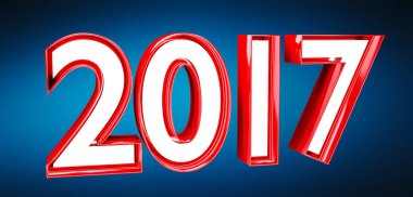 3D render 2017 yeni yıl arifesi illüstrasyon