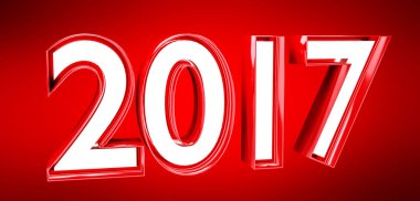 3D render 2017 yeni yıl arifesi illüstrasyon