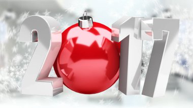 3D render 2017 yeni yıl arifesi illüstrasyon