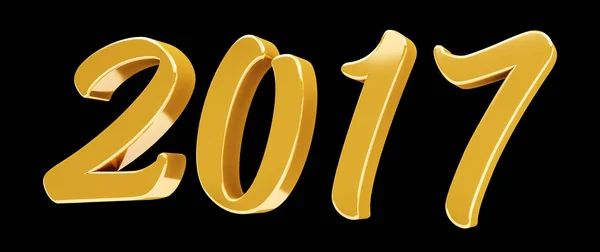 3D rendering χρυσό 2017 νέου έτους παραμονή εικονογράφηση — Φωτογραφία Αρχείου