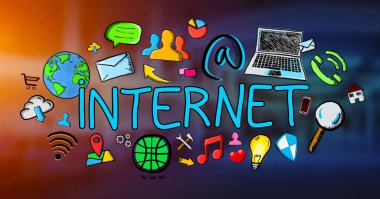 Elle çizilmiş internet şekil