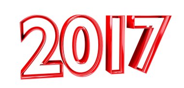 3D render 2017 yeni yıl arifesi illüstrasyon