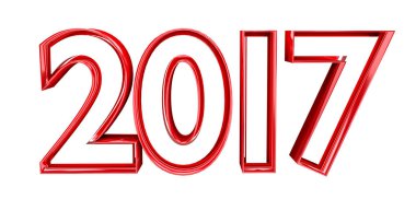 3D render 2017 yeni yıl arifesi illüstrasyon