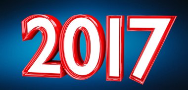 3D render 2017 yeni yıl arifesi illüstrasyon