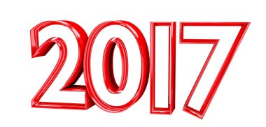 3D render 2017 yeni yıl arifesi illüstrasyon