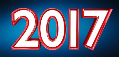3D render 2017 yeni yıl arifesi illüstrasyon
