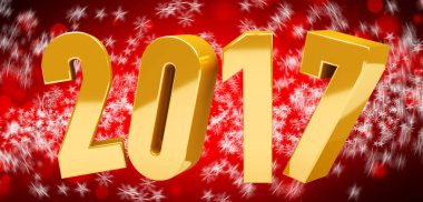 3D işleme altın 2017 yeni yıl arifesi illüstrasyon