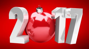 3D render 2017 yeni yıl arifesi illüstrasyon
