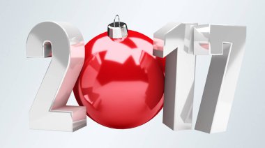 3D render 2017 yeni yıl arifesi illüstrasyon