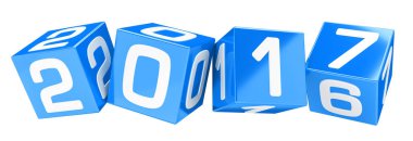 3D render 2017 küpleri yeni yıl arifesi illüstrasyon