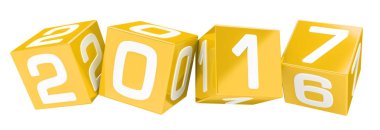 3D render 2017 küpleri yeni yıl arifesi illüstrasyon