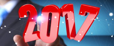 2017 3d metin işleme dokunmadan işadamı