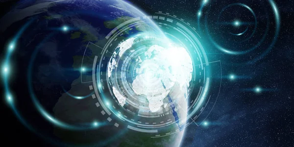 Veri değişimi ve küresel ağ üzerinden dünya 3d render