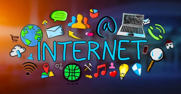 Elle çizilmiş internet şekil