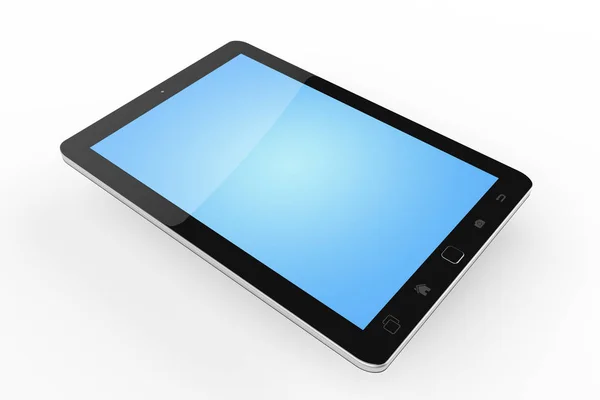 Moderno tablet digitale nero su sfondo bianco rendering 3D — Foto Stock